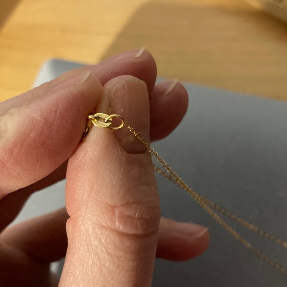 14k solid yellow gold Y necklace 18” -20” adjustable - Picture 5 of 10